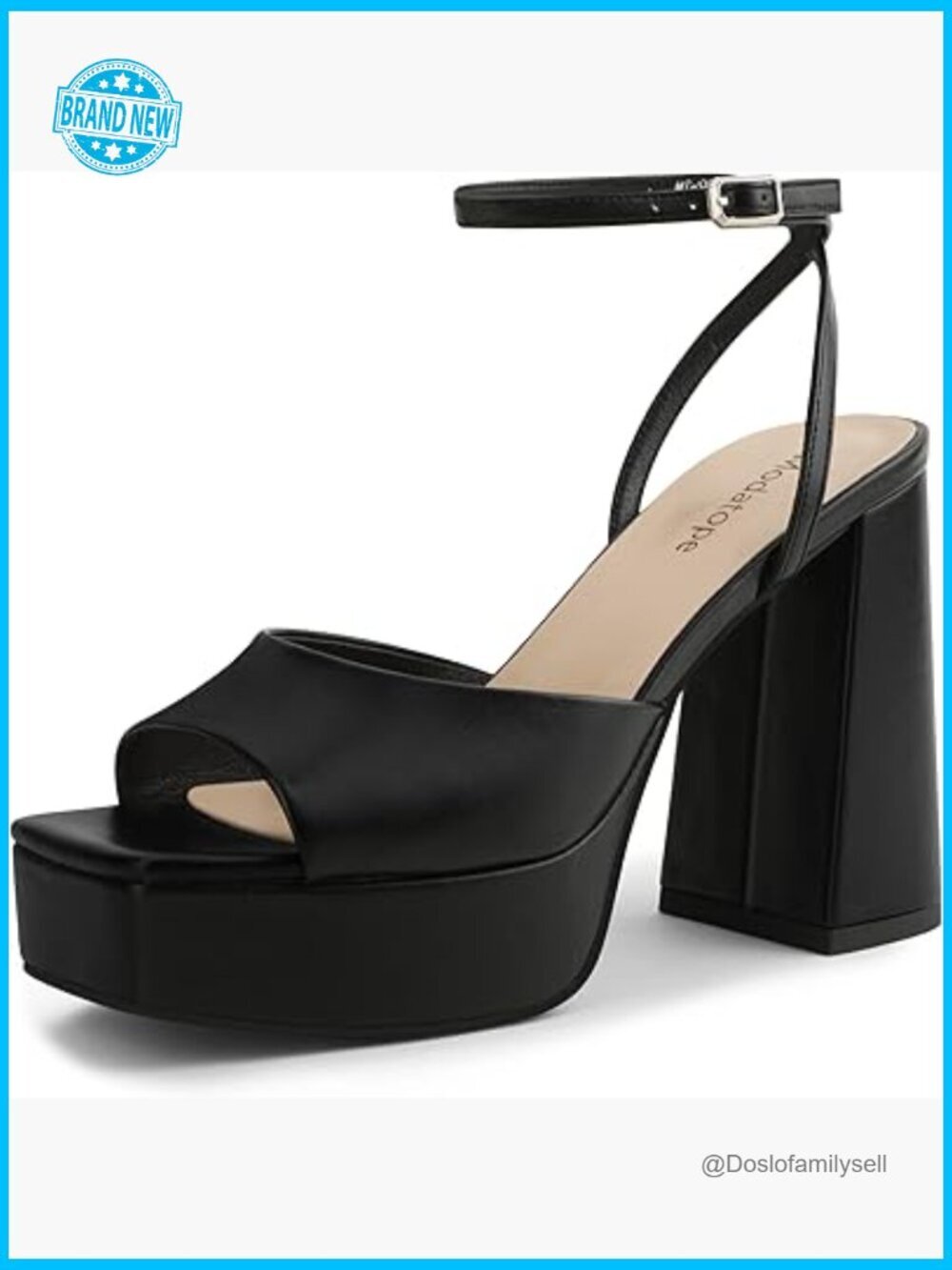 Chunky Platform Heels Open Toe Ankle Strap Pumps Wedding Party Shoes
